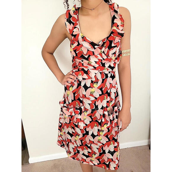 SONIA RYKIEL Floral Sleeveless Dress with pockets size T 42 France - Picture 4 of 9